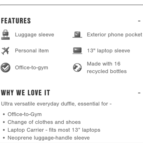 DAGNE DOVER Landon Ash Blue Neoprene Duffle Work Tote Gym Office Carry-On Travel - Picture 6 of 16